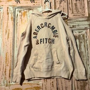 LAST CHANCE SALE! Abercrombie & Fitch Girls Cream Hoodie with cut-out shoulders